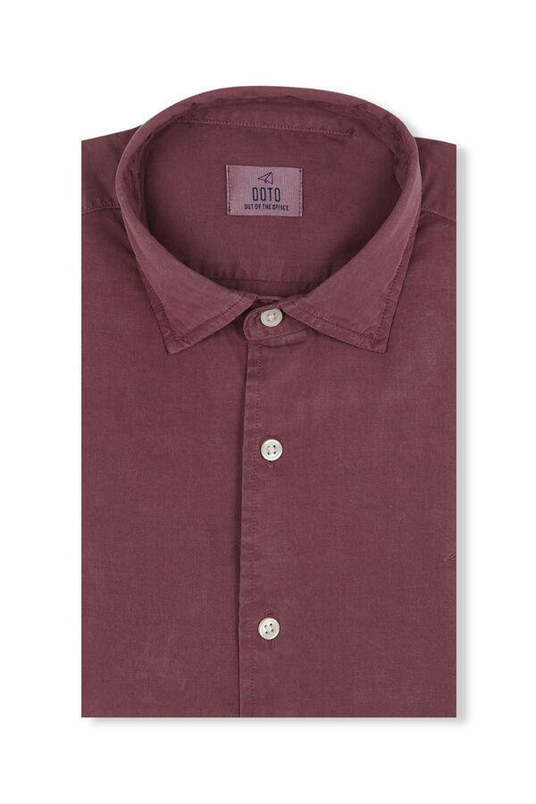 OOTO Camisa twill liso tencel algod&oacute;n Vino