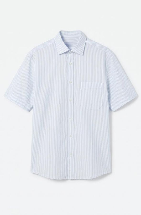 Cortefiel Camisa rayas manga corta Azul