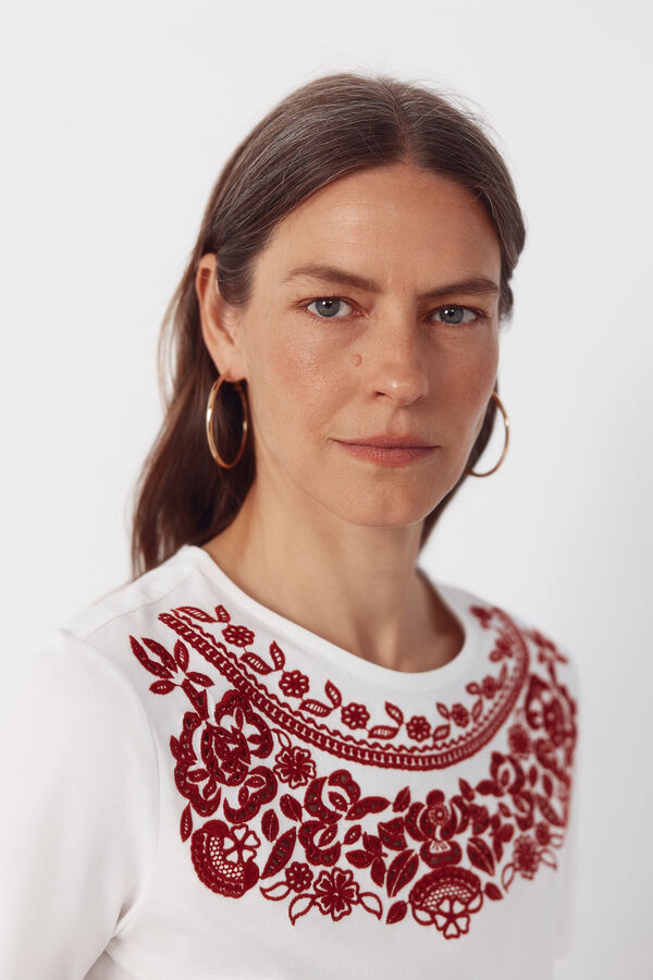 Cortefiel Playera estampada Rojo