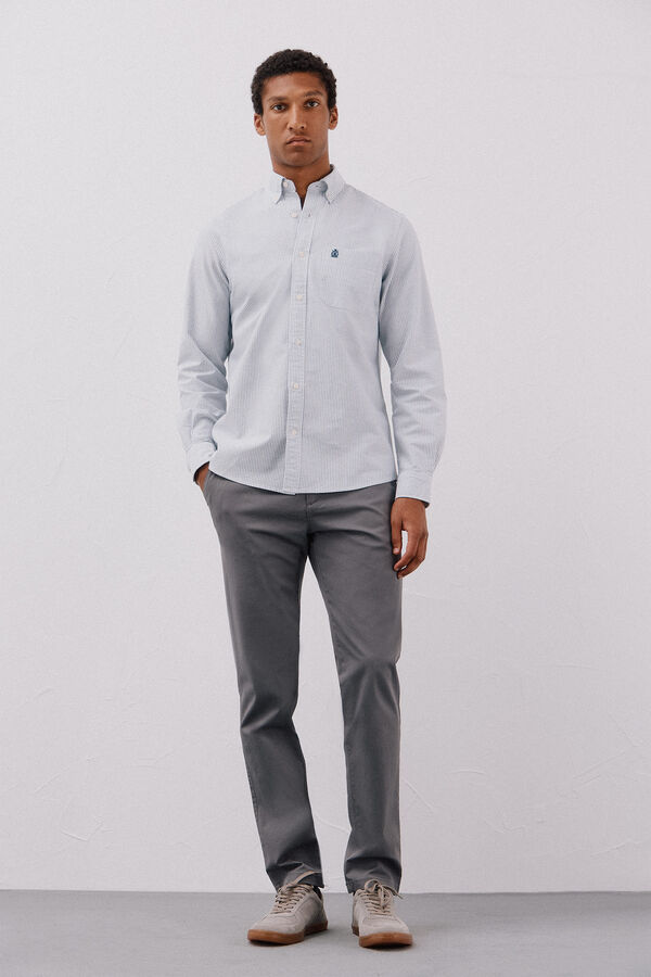 Cortefiel Camisa oxford de raya candela Azul marino