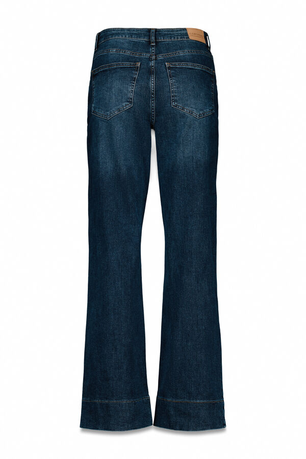 Cortefiel Pantalones palazzo botones Azul