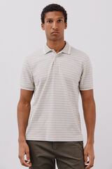 Cortefiel Polo rayas oxford Beige