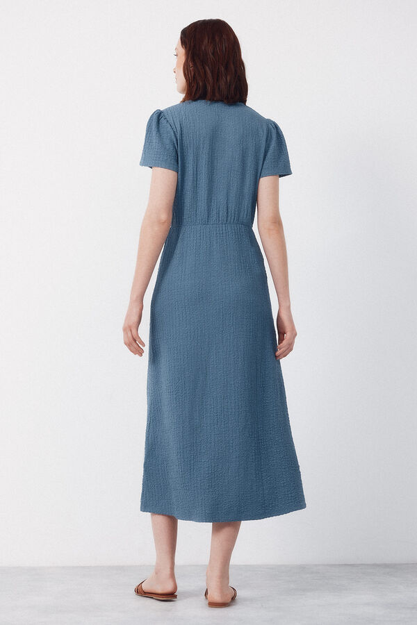 Cortefiel Vestido de estructura estampado Azul marino