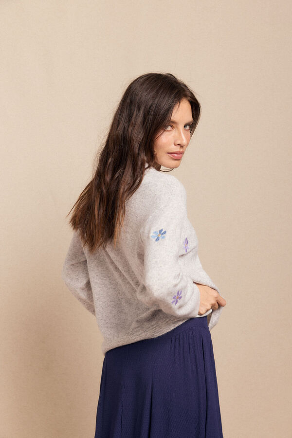 Slowlove Su&eacute;ter bordado Gris