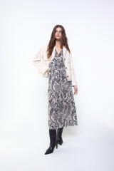 Slowlove Vestido fluido de jacquard Estampado blanco
