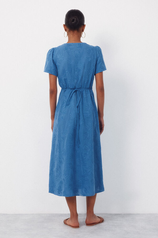 Cortefiel Vestido bordado Azul