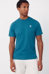 Cortefiel Camiseta bordado Azul