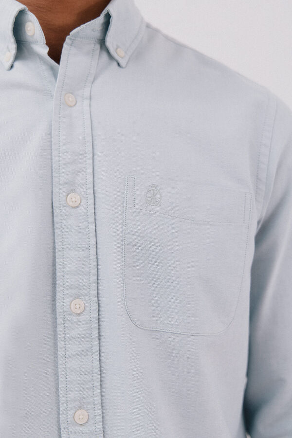 Cortefiel Camisa oxford lisa Azul