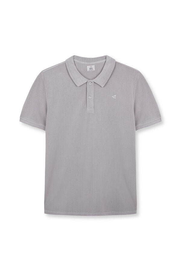OOTO Polo b&aacute;sico piqu&eacute; lavado Gris