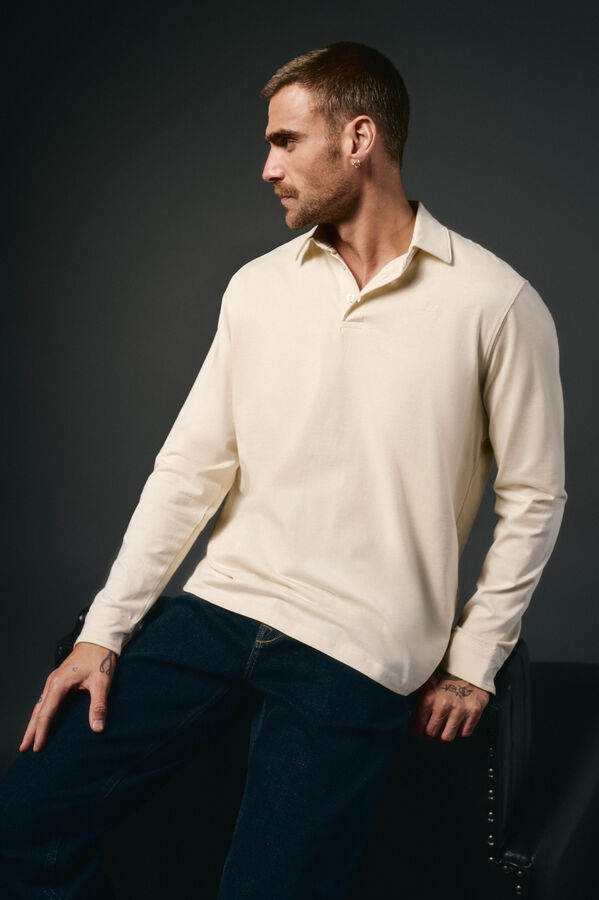 OOTO Polo manga larga Beige