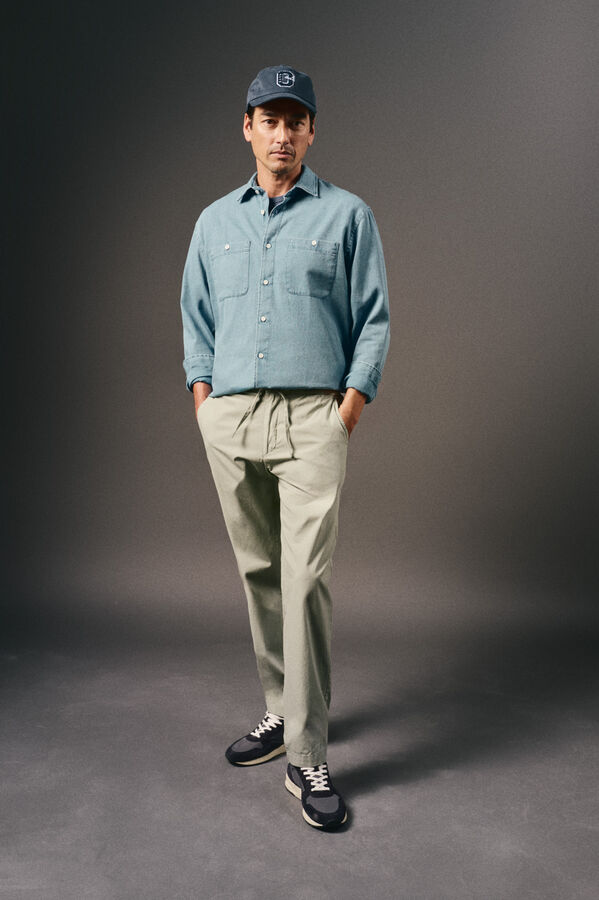 OOTO Pantal&oacute;n ligero gomas Kaki