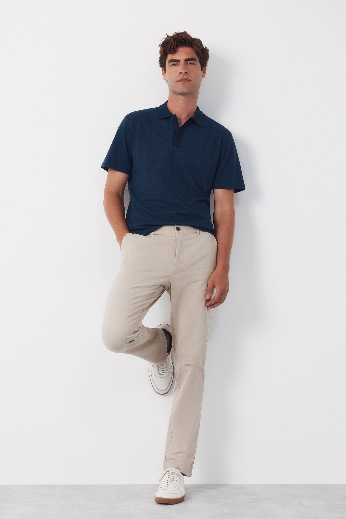 Cortefiel Pantal&oacute;n chino algod&oacute;n-lino regular
