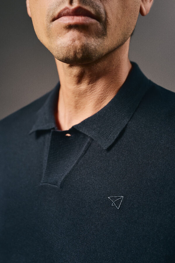 OOTO Jersey cuello polo algod&oacute;n Azul marino