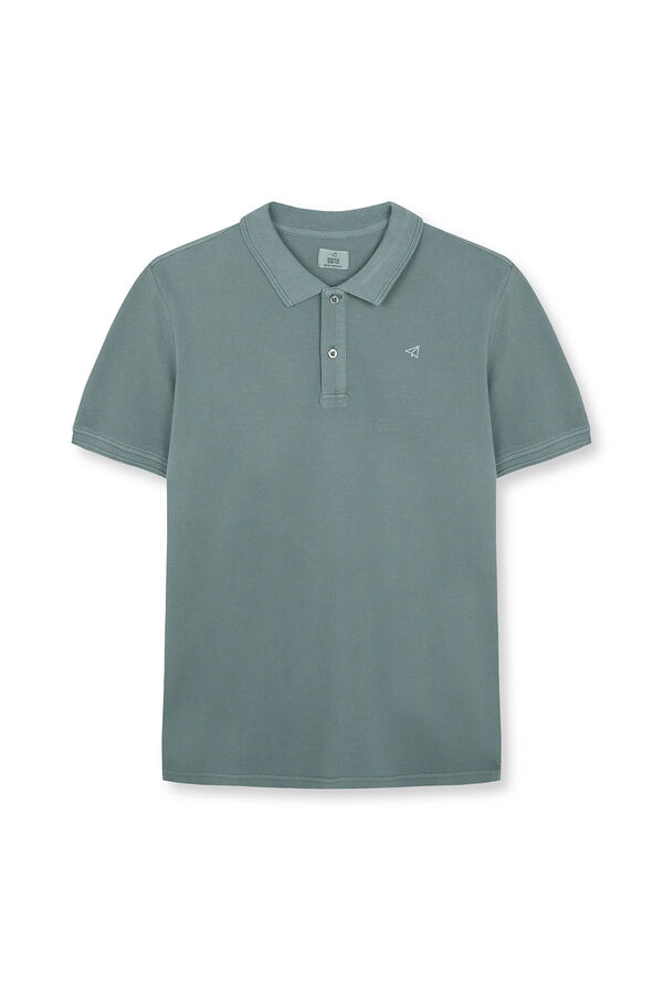OOTO Polo b&aacute;sico piqu&eacute; lavado Verde