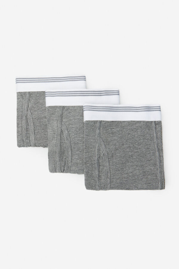 Cortefiel Pack de 3 b&oacute;xers de tejido Gris
