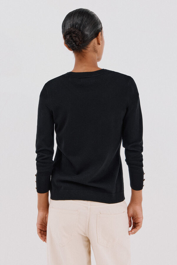 Cortefiel Su&eacute;ter de manga corta Negro