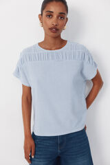 Cortefiel Playera con canes&uacute; fruncido Azul