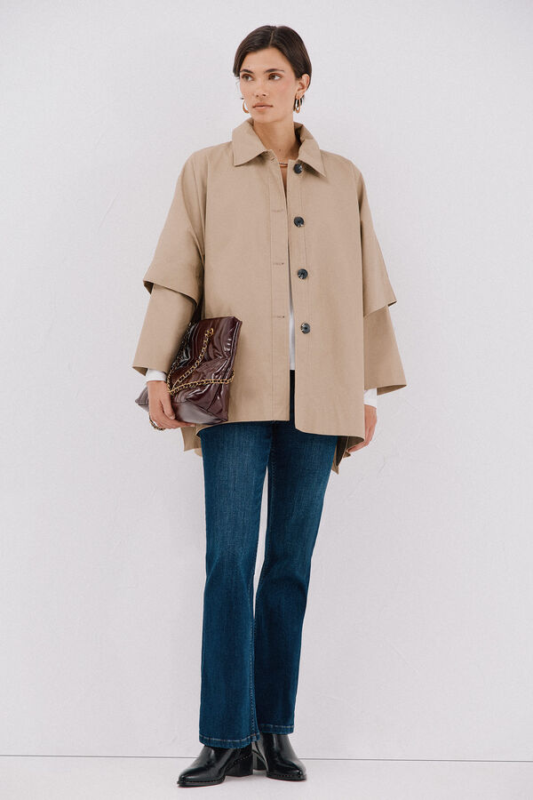 Cortefiel Capa de gabardina Beige