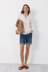 Cortefiel Shorts de mezclilla Azul