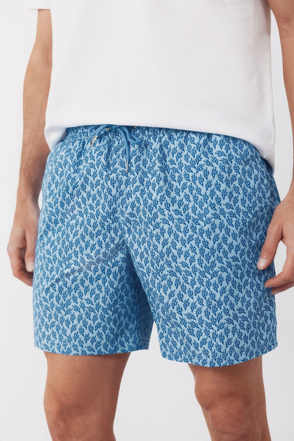 Cortefiel Ba&ntilde;ador estampado algas peque&ntilde;as Azul
