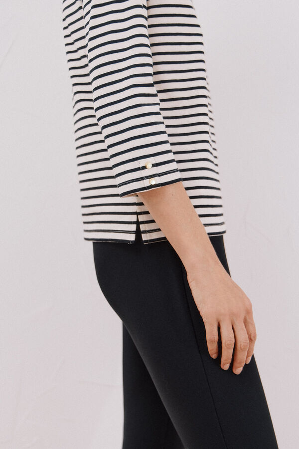 Cortefiel Playera de algod&oacute;n Estampado blanco