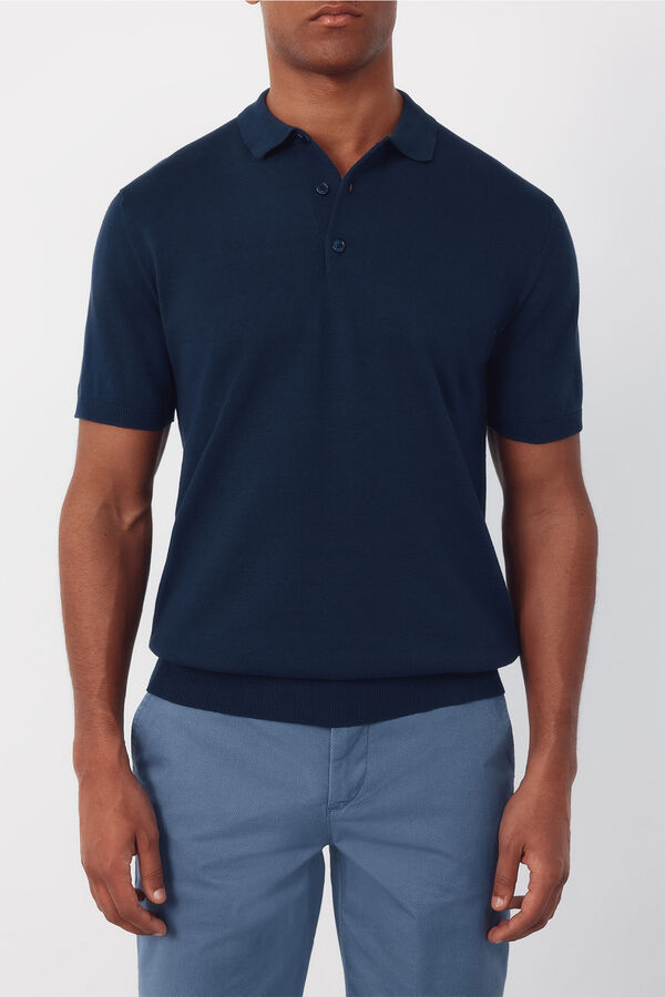 Cortefiel Jersey polo b&aacute;sico manga corta Azul marino