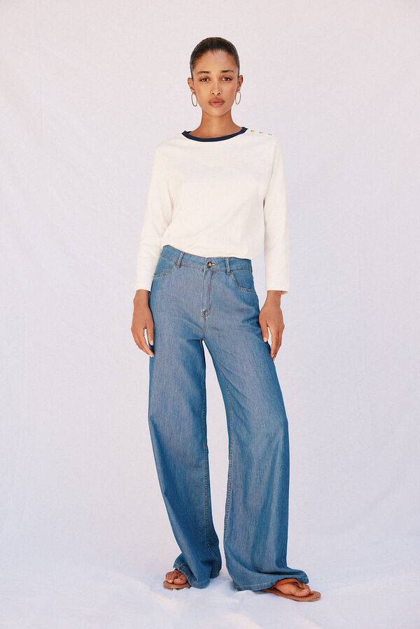 Cortefiel Playera b&aacute;sica Marfil