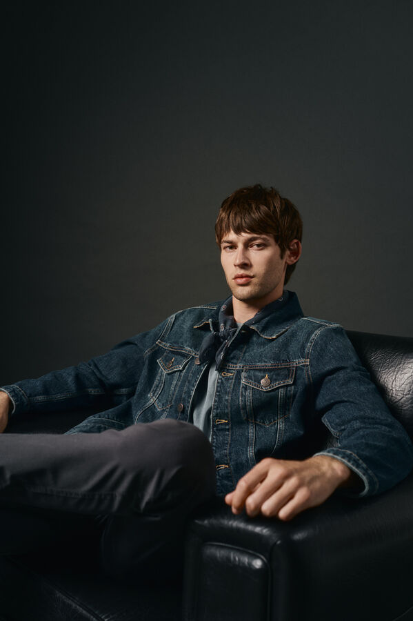 OOTO Camiseta b&aacute;sica con bordado avi&oacute;n Azul