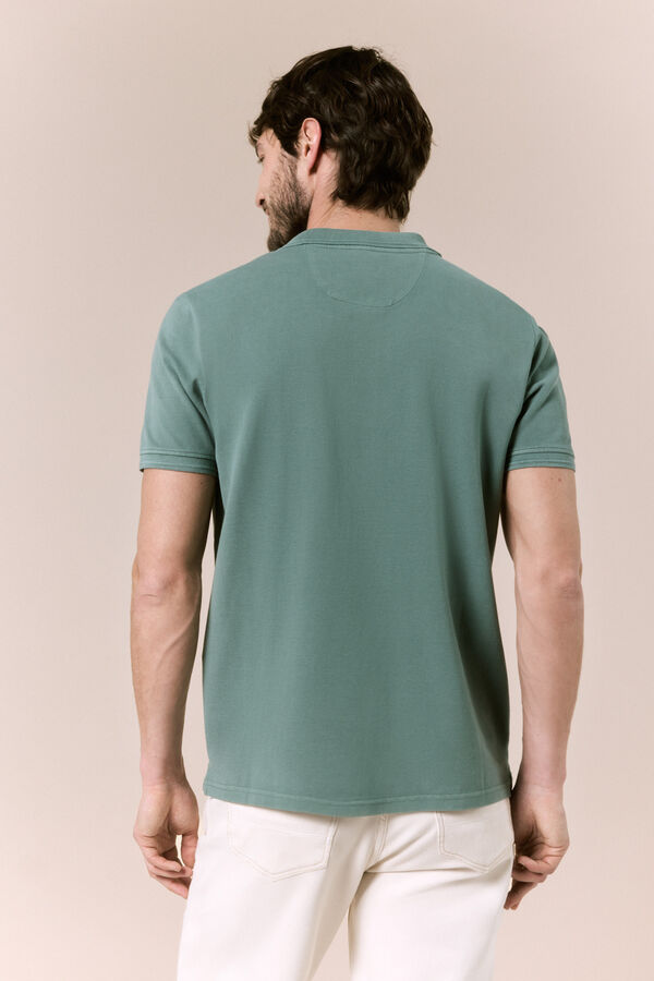 OOTO Polo b&aacute;sico piqu&eacute; lavado Verde