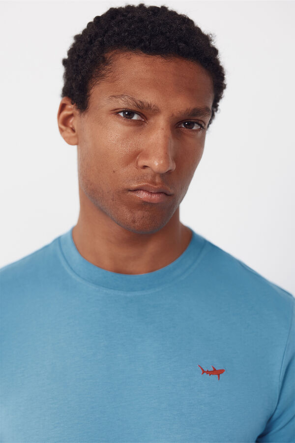 Cortefiel Camiseta bordado Azul