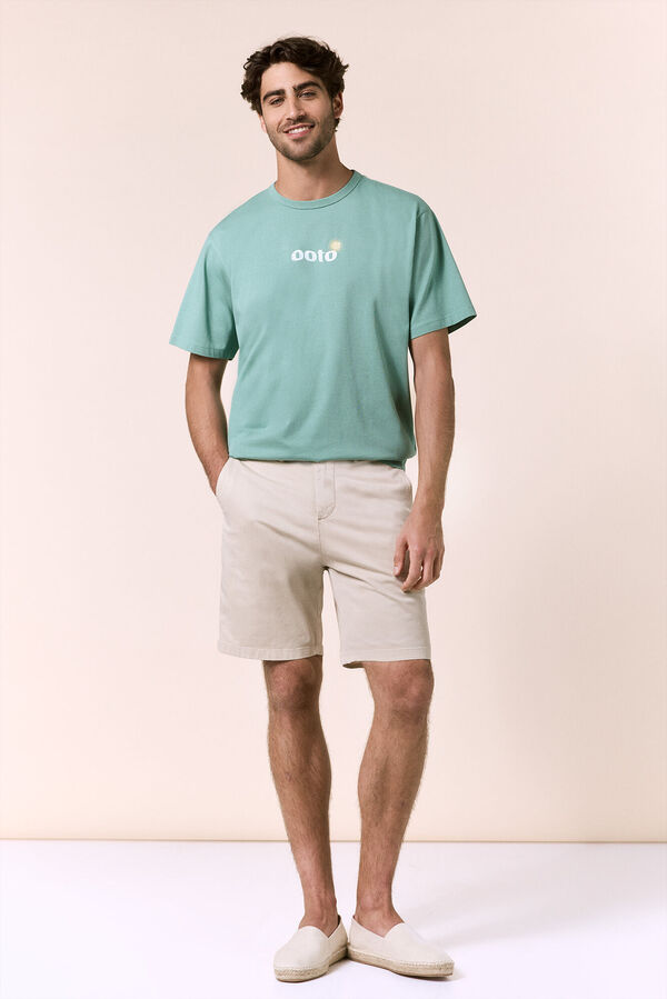 OOTO Camiseta gr&aacute;fica lavada Verde