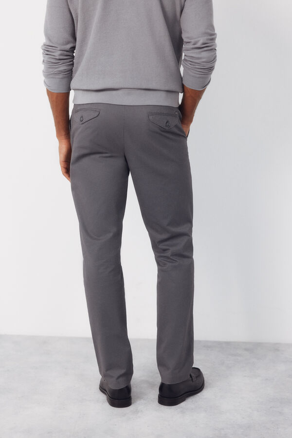 Cortefiel Pantal&oacute;n chino microprint regular Gris