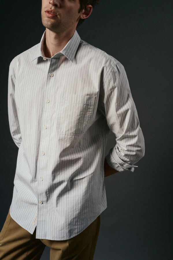 OOTO Camisa rayas estructura Azul