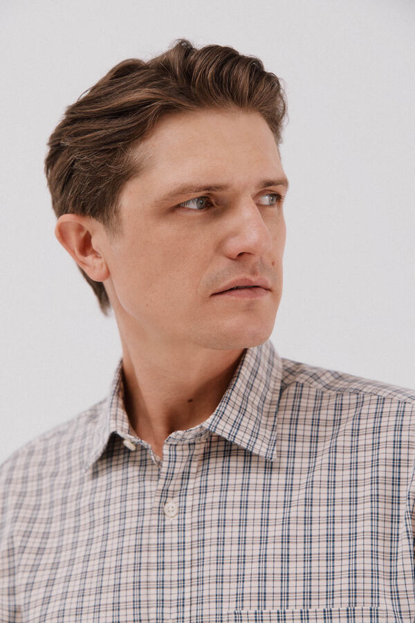 Cortefiel Camisa de popel&iacute;n a cuadros Estampado azul