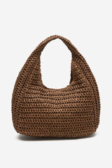 Cortefiel Bolsa hobo trenzada Marr&oacute;n oscuro