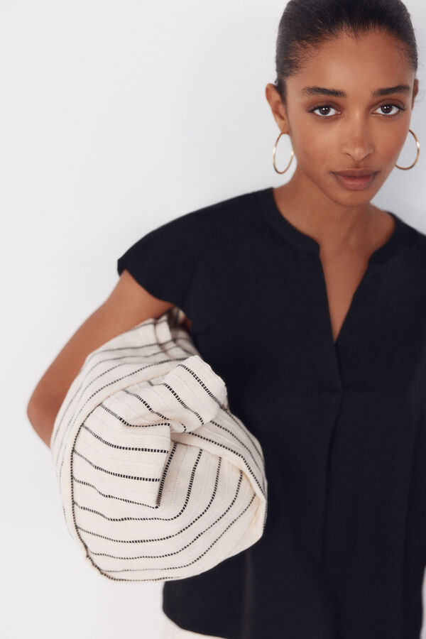 Cortefiel Bolso rayas Estampado blanco