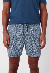 Cortefiel Ba&ntilde;ador estampado rombos Azul marino