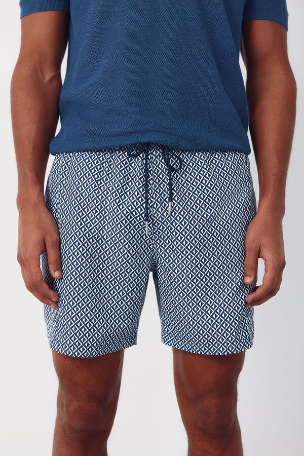 Cortefiel Ba&ntilde;ador estampado rombos Azul marino