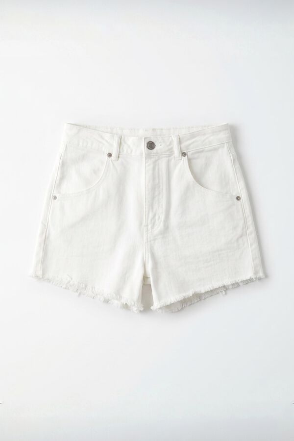 Slowlove Short vaquero desflecado Blanco