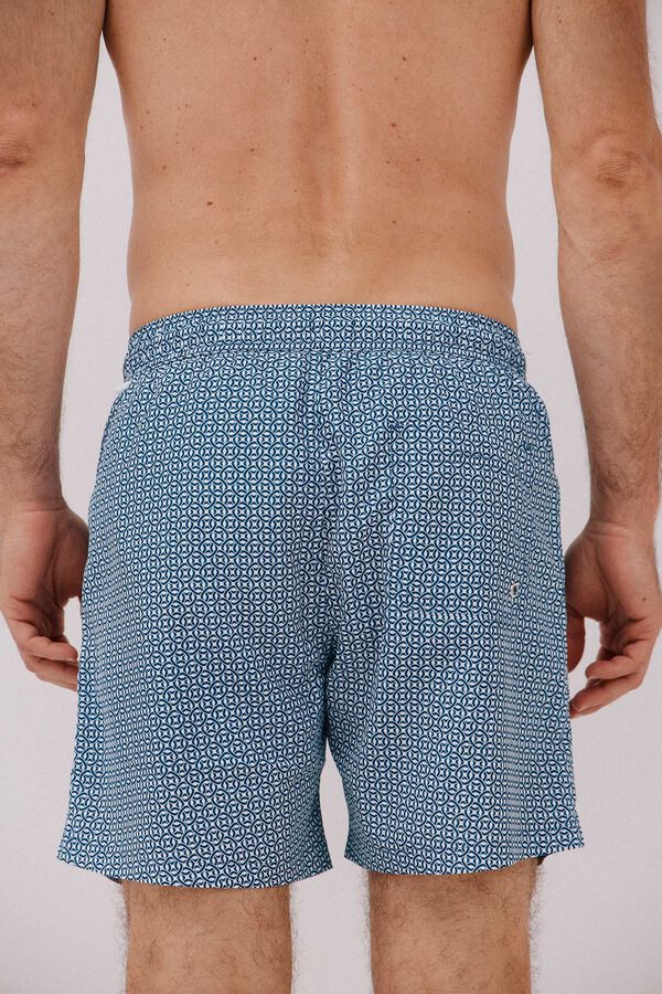 Cortefiel Ba&ntilde;ador estampado geom&eacute;trico circulos Azul marino