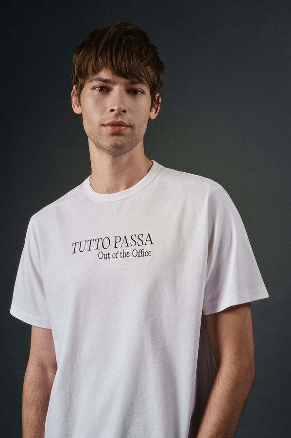 OOTO Camiseta gr&aacute;fica lavada Blanco