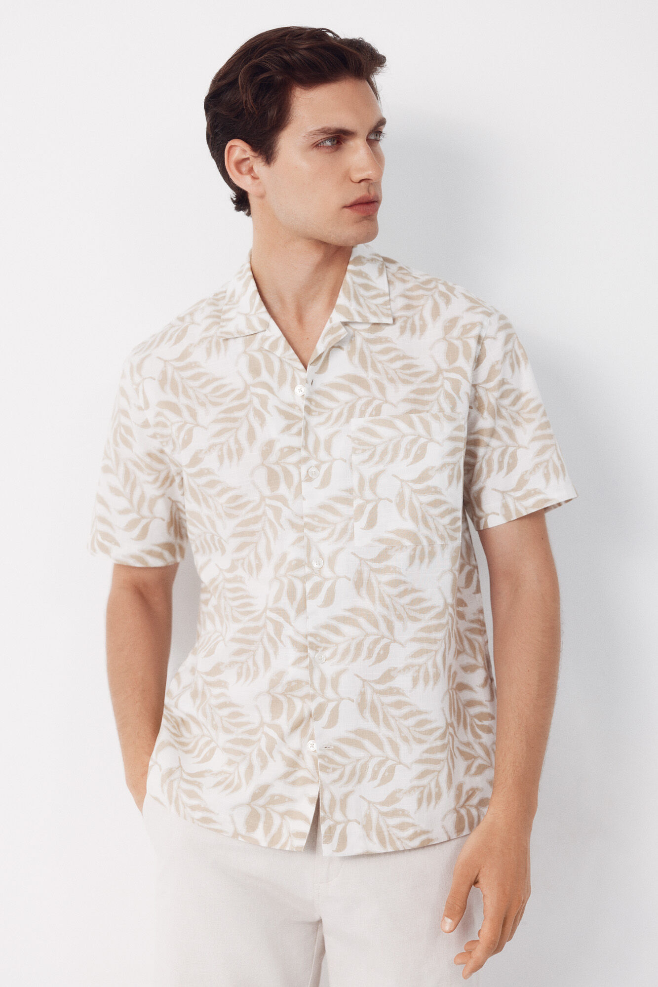 Cortefiel Camisa estampada manga corta