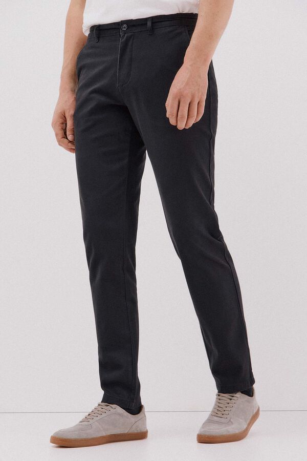 Cortefiel Pantal&oacute;n chino print slim Negro
