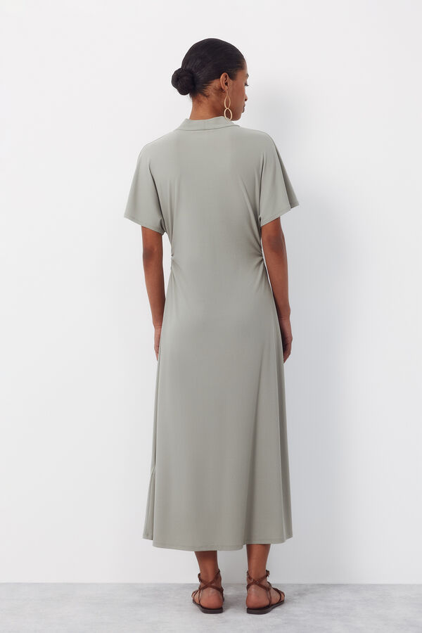 Cortefiel Vestido estampado Kaki