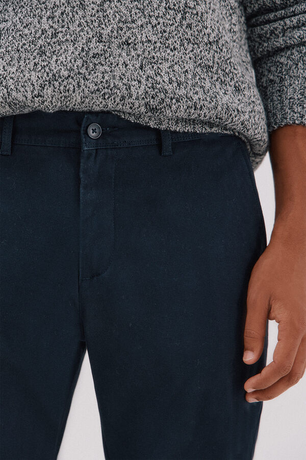 Cortefiel Pantal&oacute;n chino estampado slim Azul oscuro