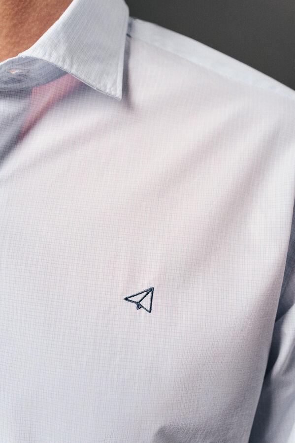 OOTO Camisa cuadros popel&iacute;n Azul