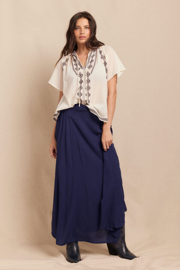 Slowlove Blusa con bordados Blanco