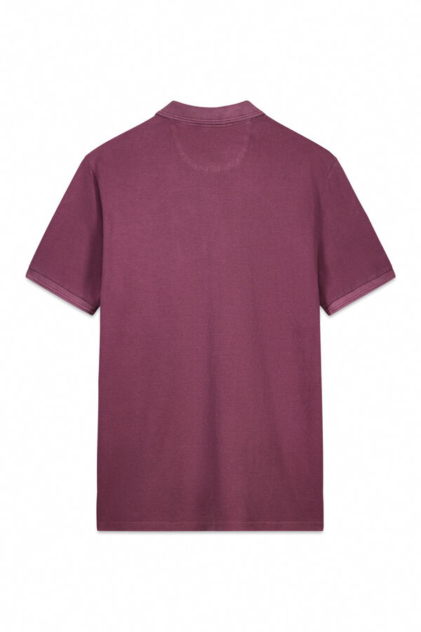 OOTO Polo piqu&eacute; lavado bordado avi&oacute;n Vino