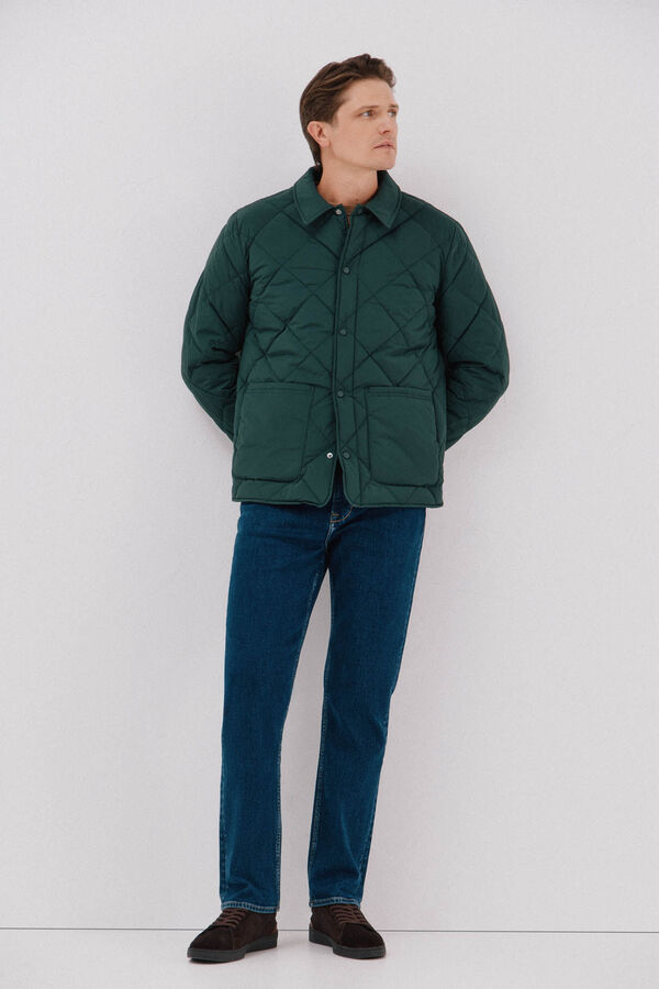 Cortefiel Sobrecamisa acolchada Verde oscuro