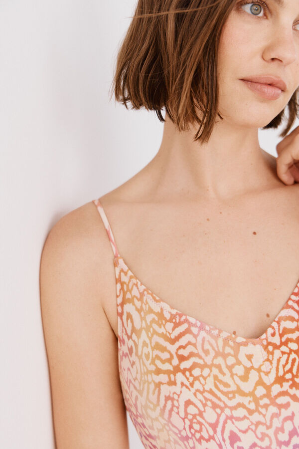 Cortefiel Traje de ba&ntilde;o con tiras en la espalda Estampado rojo